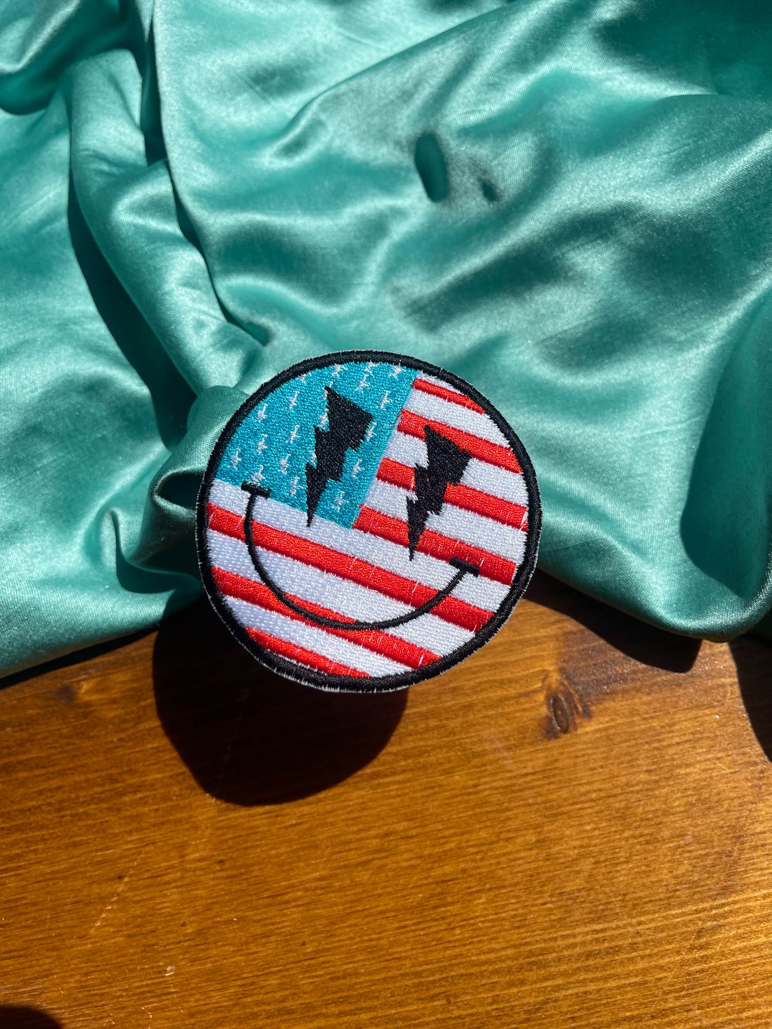 American flag smiley patch