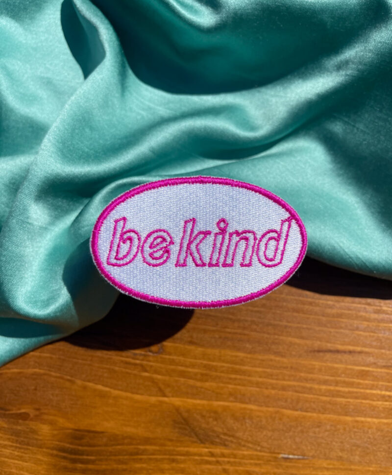 be kind barbie iron on pink patch