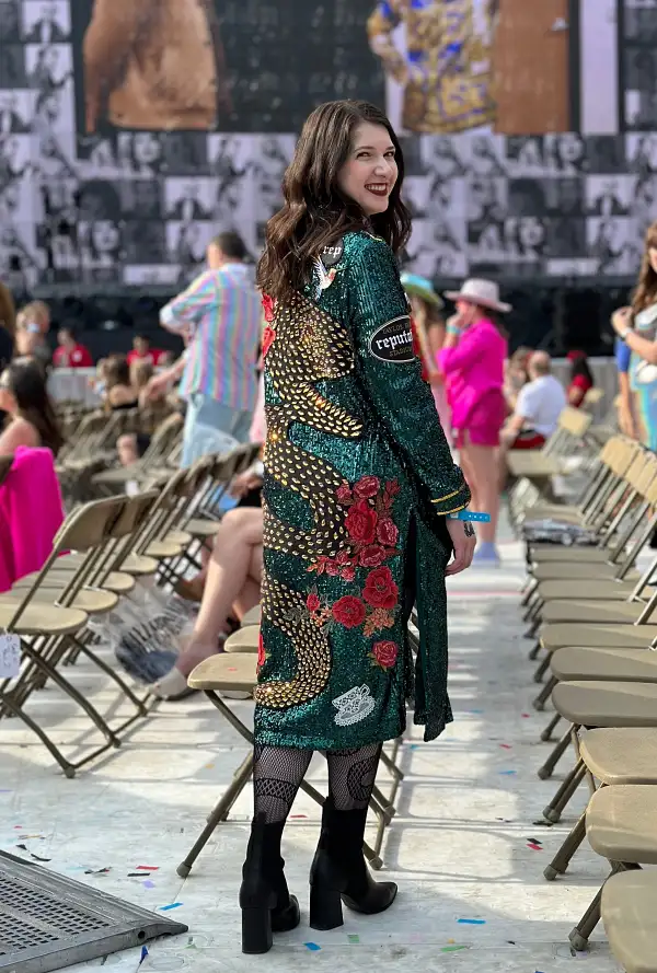 Green Sequined Reputation Replica Jacket