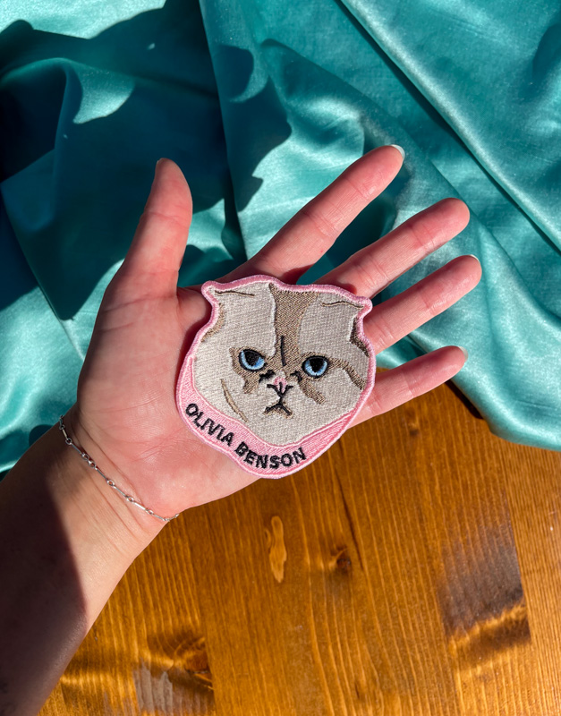 olivia benson taylor swift's cat iron on patch eras tour patches karma is a cat patch