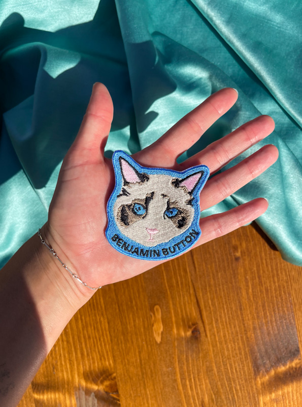 benjamin button taylor swift's cat iron on patch eras tour patches karma is a cat patch