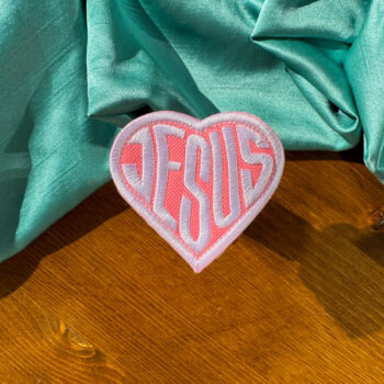 Christian Iron-on Patches | Bright Pink Jesus Patch |Gift for Her or Him| Christian Gift | Pink Heart Patches | Christian Girl Aesthetic