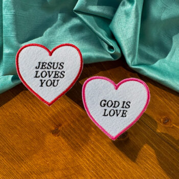 Valentine's Day Christian Iron-on Patches | Jesus Loves You Patch | God is Love Patch | Gift for Her or Him | Christian Gift | Heart Patches