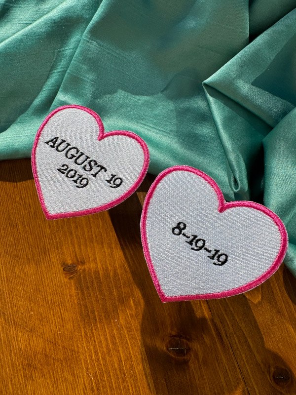 Custom Anniversary Date Valentine's Day Heart Iron-on Patches | Gift for Her or Him | Love You Patch | Cute Heart Patches |Couples Gift