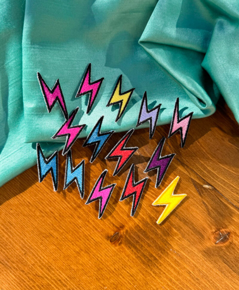 Lightning Bolt Iron-on Patch | Mini Patches | Colorful Lightning Bolt Patch | Trendy Iron-on Patches