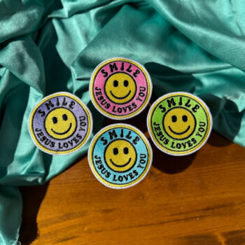 Smile Jesus Loves You Happy Face Patch | Gift for Her or Him | Christian Gift | Encouraging Patch