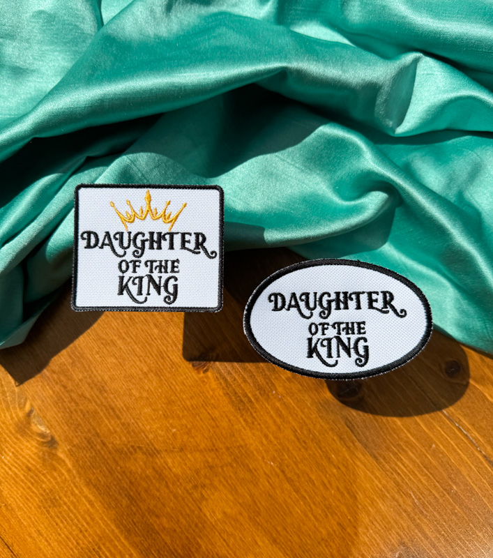 Daughter of the King with Crown Iron-on Patches | Christian Patch | Love Like Jesus Patch |Gift for Her or Him| Christian Gift |