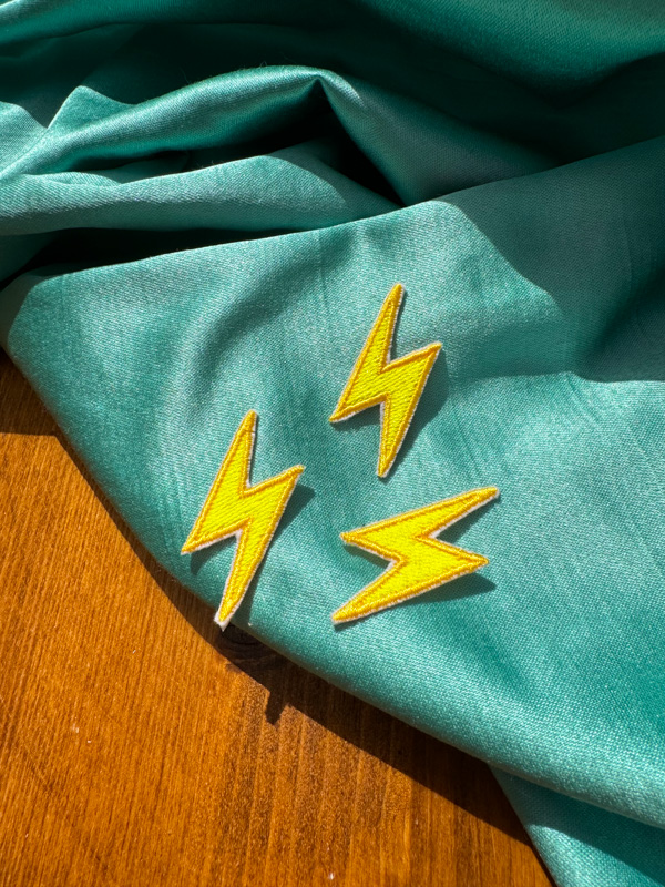 Yellow Lightning Bolt Iron-on Patch | Mini Patches | Colorful Lightning Bolt Patch | Trendy Iron-on Patches