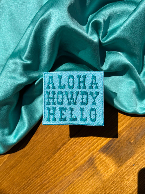 Aloha Howdy Hello Western Patch | Trucker Hat Patches | Summertime Patches | Trendy Aesthetic Patches | Patches for Hat Bar |Custom Patches