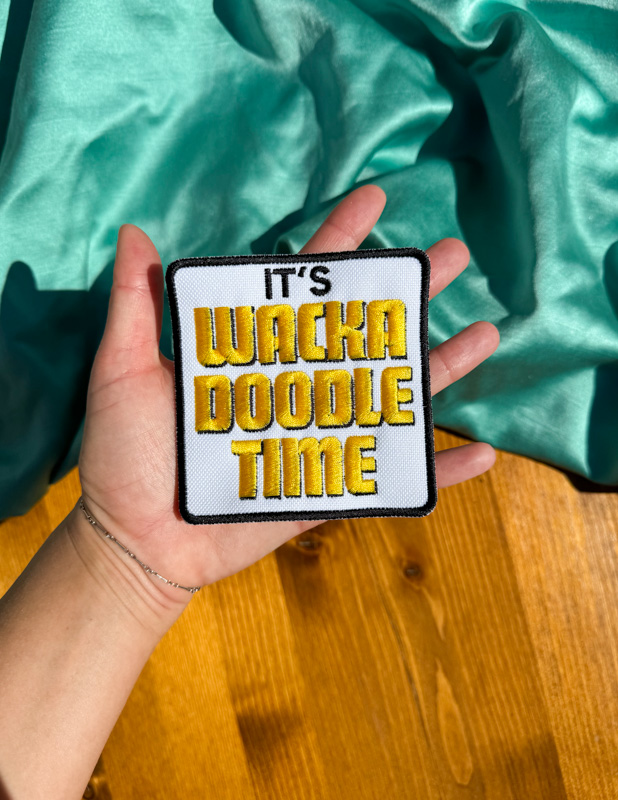 It's Wackadoodle Time Large Iron-On Patch | Summer-themed Patch | Funny Patch | Trendy Patches | Summer Patch | Patch for Jacket, Backpack