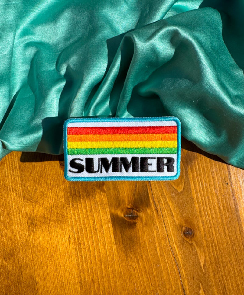 Summer Striped Iron-On Patch | Summer-themed Patch | Trucker Hat Bar Patches | Trendy Patches | Summer Patch | Retro-themed Patch |Wholesale