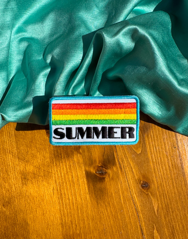 Summer Striped Iron-On Patch | Summer-themed Patch | Trucker Hat Bar Patches | Trendy Patches | Summer Patch | Retro-themed Patch |Wholesale