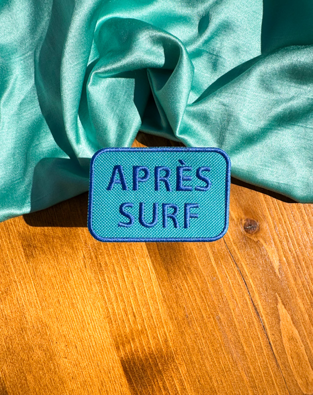 Apres Lake Iron-On Patch | Summer-themed Patch | Trucker Hat Bar Patches | Trendy Patches | Swimming Summer Patch | Wholesale Patches | Blue