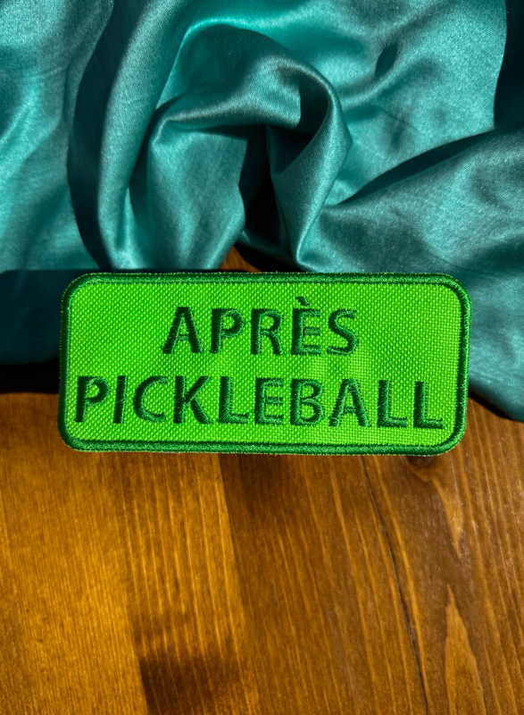 Apres Pickleball Iron-On Patch | Summer-themed Patch | Trucker Hat Bar Patches | Trendy Patches | Men's Summer Patch | Golf Patches