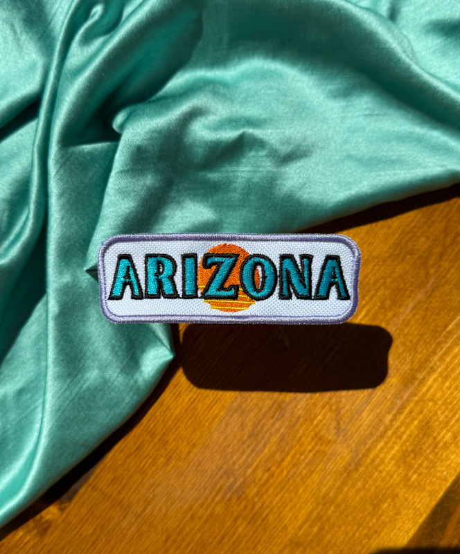 Arizona Iron-On Patch | Summer-themed Patch | Trucker Hat Bar Patches | Trendy Patches | Summer Patch | Retro-themed Patch | PHX Wholesale