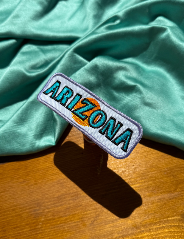 Arizona Iron-On Patch | Summer-themed Patch | Trucker Hat Bar Patches | Trendy Patches | Summer Patch | Retro-themed Patch | PHX Wholesale