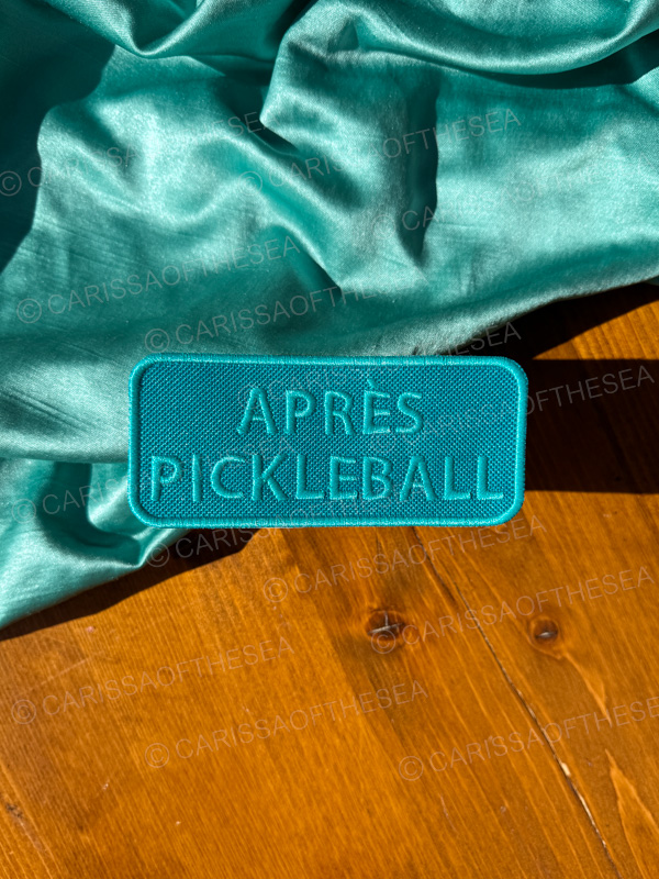 apres pickleball iron on patch