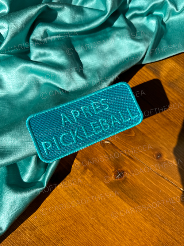 apres pickleball iron on patch