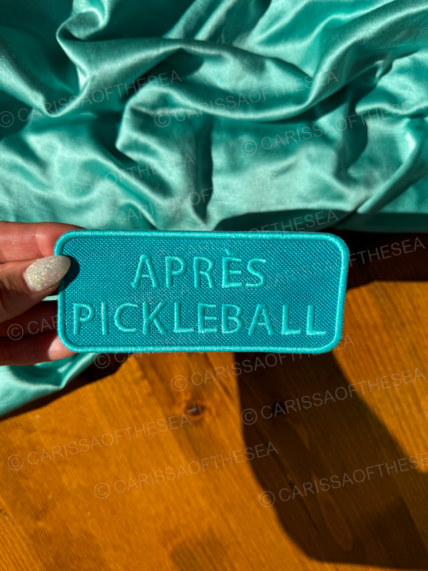 apres pickleball iron on patch