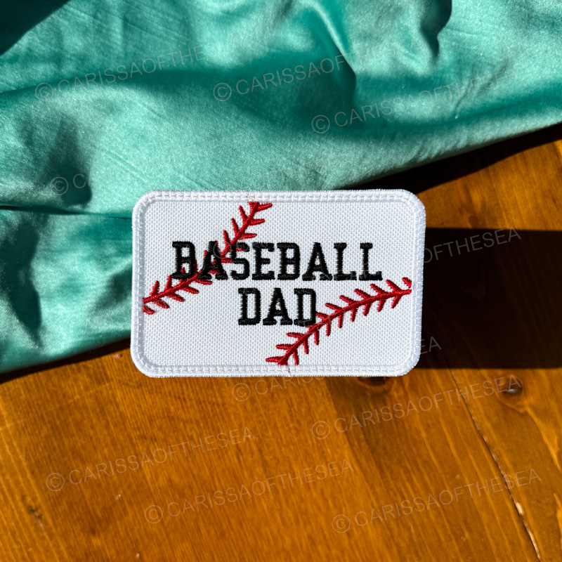 baseball dad iron on patch