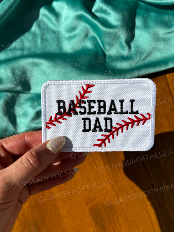 baseball dad iron on patch