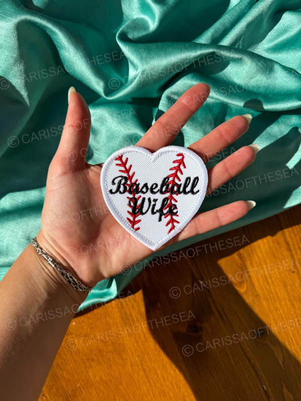 baseball wife heart patch