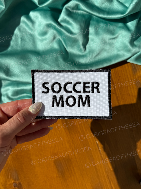 soccer mom iron on patch
