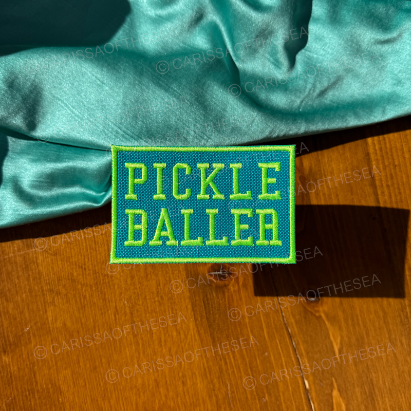 pickleballer iron on patch