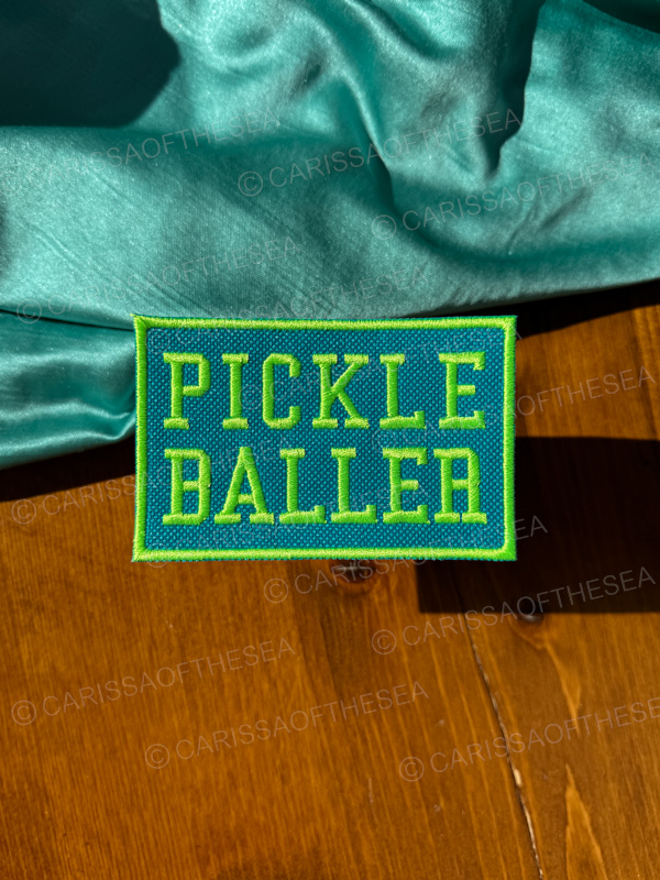 pickleballer iron on patch