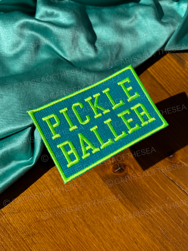 pickleballer iron on patch