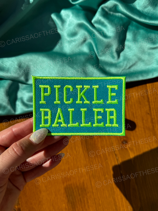 pickleballer iron on patch