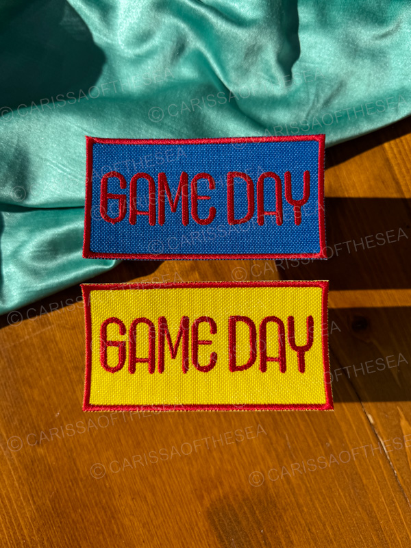 custom colors game day iron on patch
