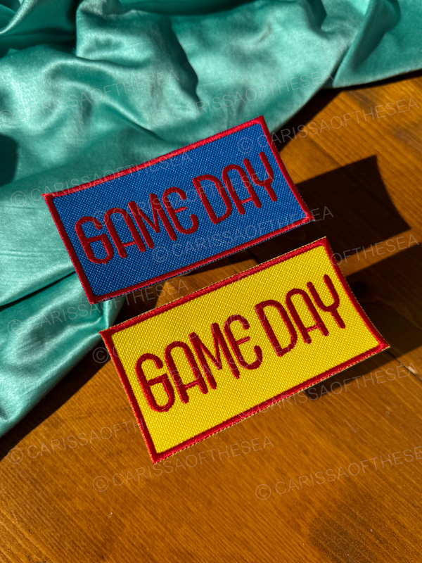custom colors game day iron on patch