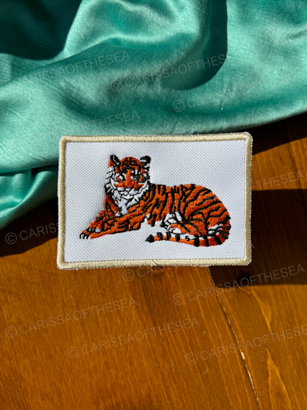 orange tiger iron on patch