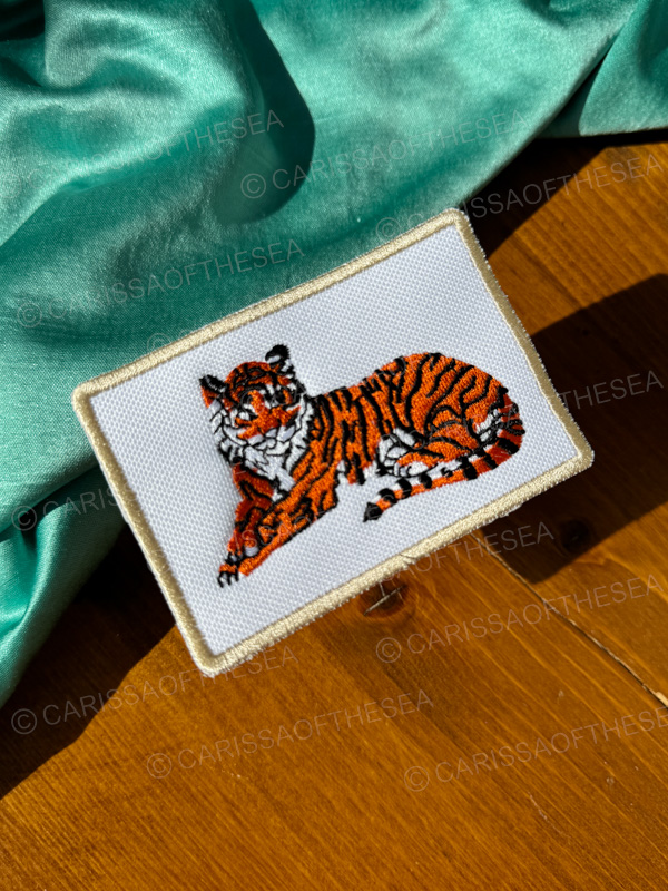 orange tiger iron on patch