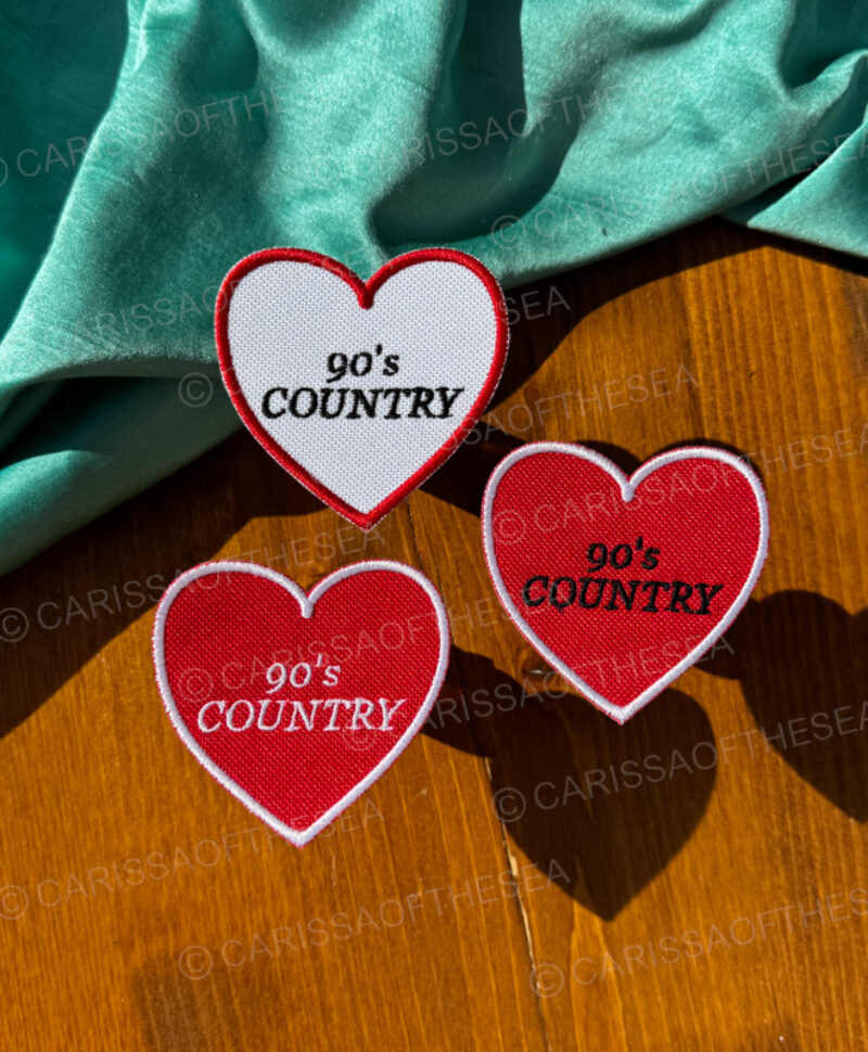 90's country heart iron on patch