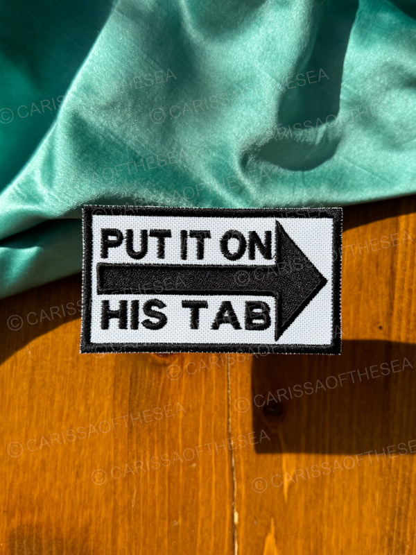 put it on his tab arrow iron on patch