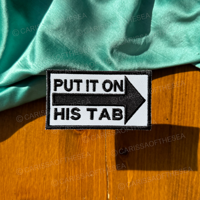 put it on his tab arrow iron on patch