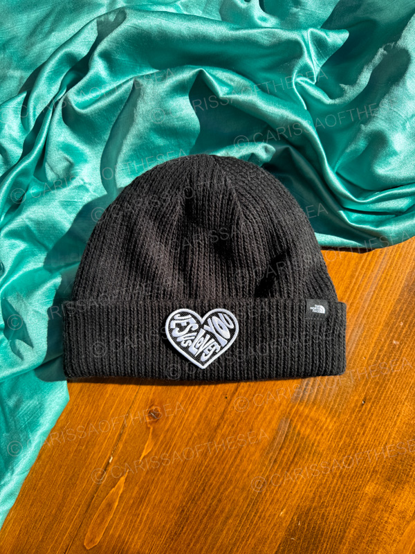 black & white jesus loves you heart patch