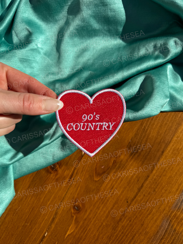 90's country heart iron on patch