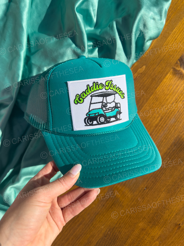 caddie issues pink golf cart trucker hat