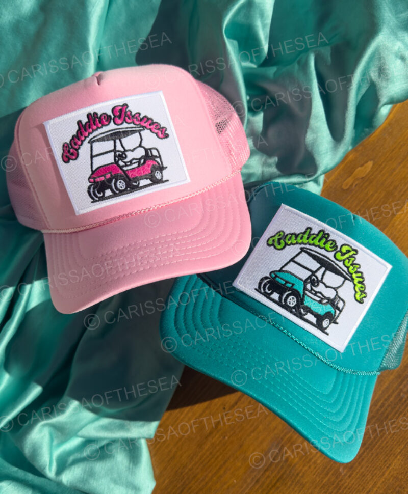 caddie issues pink golf cart trucker hat