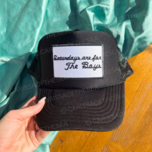 saturdays are for the boys trucker hat golf patch