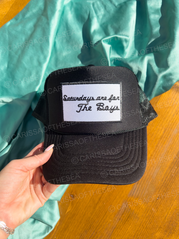 saturdays are for the boys trucker hat golf patch