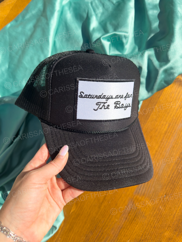 saturdays are for the boys trucker hat golf patch