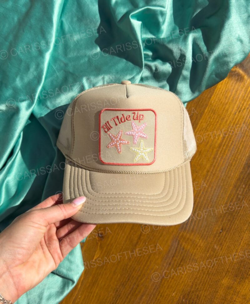 all tide up starfish tan patch trucker hat