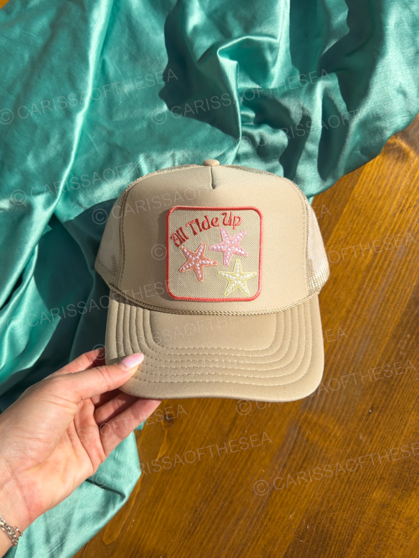 all tide up starfish tan patch trucker hat
