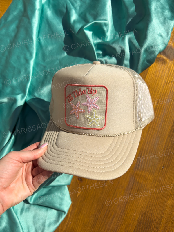 all tide up starfish tan patch trucker hat