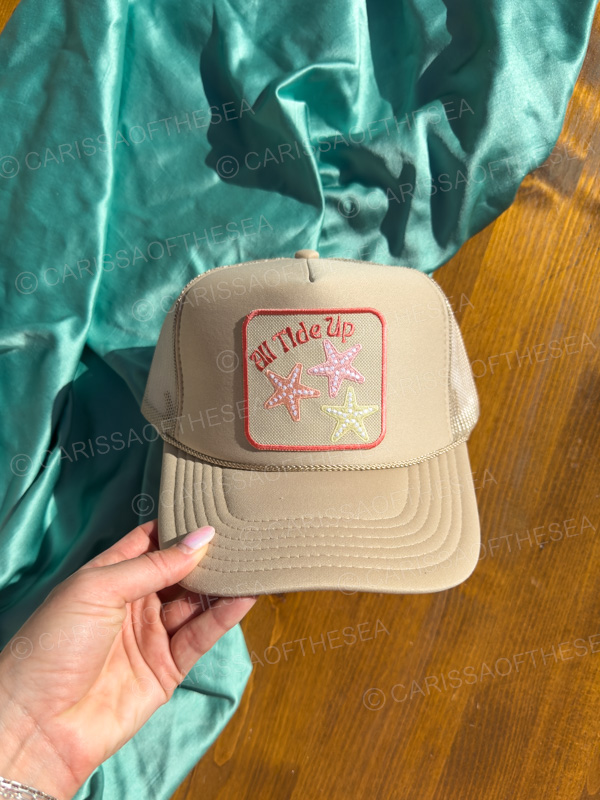 all tide up starfish tan patch trucker hat