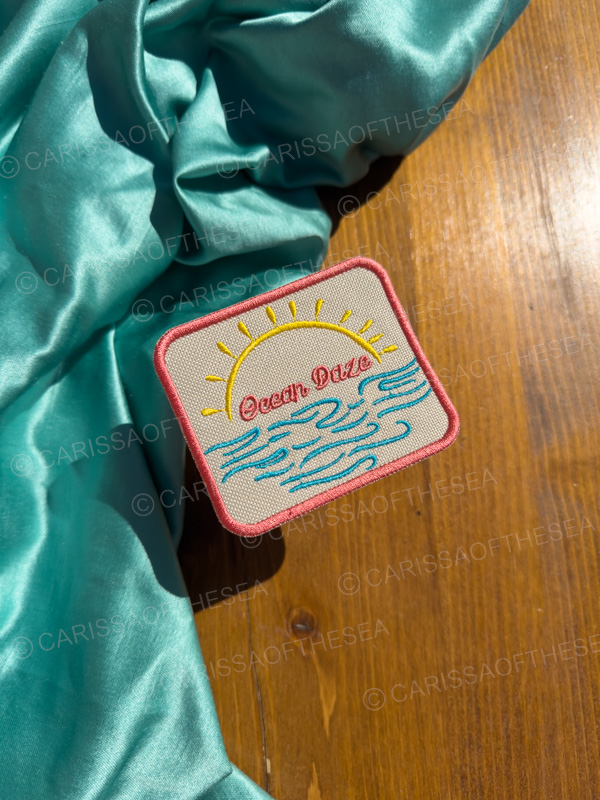 ocean daze cream iron on patch